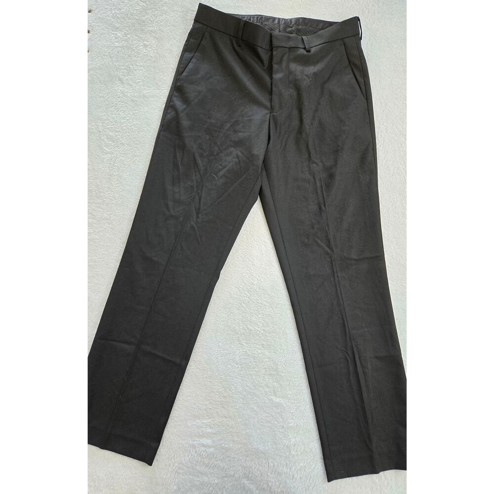 Black Murano Men's Alex Slim-Fit Flat-Front Dress Pants- Sz 30x28
